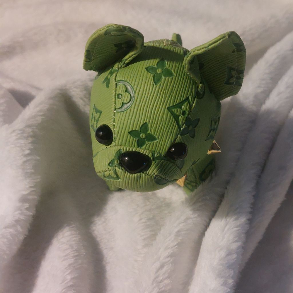 Gorgeous Green Frenchie Gold Chain Bag charm